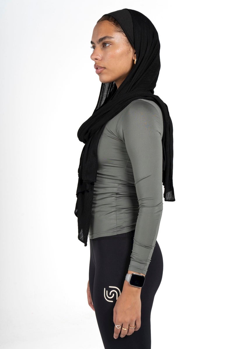 Beyond Women's Olive grey Basic long sleeve top - Image 3